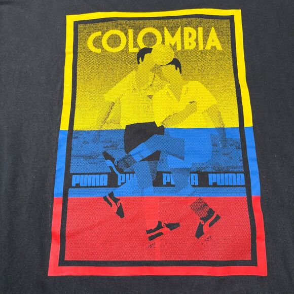 Vintage Puma Colombia Soccer T-Shirt Mens Large Graphic Print Football Y2K Tee - Picture 2 of 8